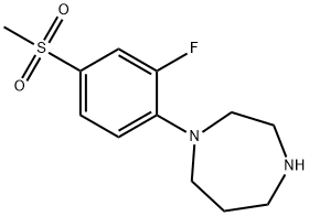 1-[2-フルオロ-4-(メチルスルホニル)フェニル]-1,4-ジアゼパン 化学構造式