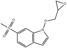 6-(メチルスルホニル)-1-(オキシラン-2-イルメトキシ)-1H-インドール 化学構造式