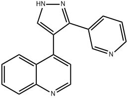 4-(3-ピリジン-3-イル-1H-ピラゾール-4-イル)キノリン 化学構造式