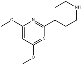 4,6-ジメトキシ-2-(ピペリジン-4-イル)ピリミジン 化学構造式