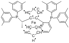 (S)‐1‐[(S)‐2‐(2′‐ジ(3,5‐キシリル)ホスフィノフェニル)フェロセニル]エチルジ(3,5‐キシリル)ホスフィン 化学構造式