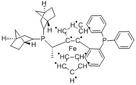 (S)-1-{(S)-2-[2-(DIPHENYLPHOSPHINO)PHENYL]FERROCENYL}ETHYLDI(2-NORBORNYL)PHOSPHI|(S)-1-{(SP)-2-[2-(二苯基膦)苯基]二茂铁基}乙基二(2-冰片基)膦