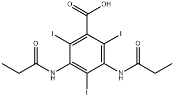 3,5-Bis(propionylamino)-2,4,6-triiodobenzoic acid Struktur