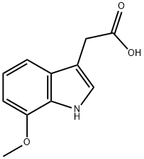 2-(7-メトキシ-1H-インドール-3-イル)酢酸 化学構造式