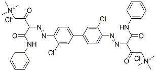 3,3'-[(3,3'-dichloro[1,1'-biphenyl]-4,4'-diyl)bis(azo)]bis[4-anilino-N,N,N-trimethyl-2,4-dioxobutylammonium] dichloride Structure