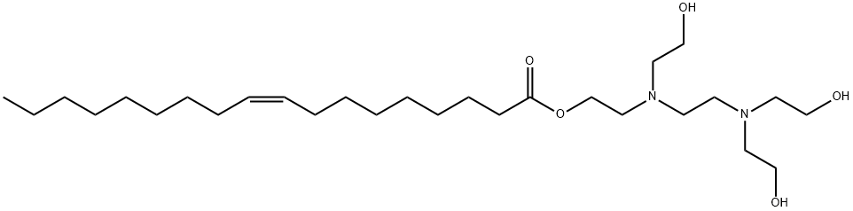 9-Octadecenoic acid (Z)-, 2-((2-(bis(2-hydroxyethyl)amino)ethyl)(2-hyd roxyethyl)amino)ethyl ester 结构式