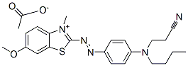2-[[4-[butyl(2-cyanoethyl)amino]phenyl]azo]-6-methoxy-3-methylbenzothiazolium acetate 结构式
