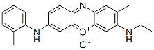 3-(エチルアミノ)-2-メチル-7-[(2-メチルフェニル)アミノ]フェノキサジン-5-イウム・クロリド 化学構造式