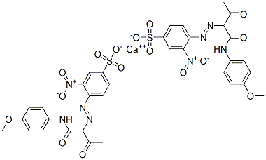 calcium 4-[[1-[[(4-methoxyphenyl)amino]carbonyl]-2-oxopropyl]azo]-3-nitrobenzenesulfonate Struktur
