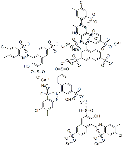 4-[(4-chloro-6-sulpho-m-tolyl)azo]-3-hydroxynaphthalene-2,7-disulphonic acid, calcium sodium strontium salt 结构式