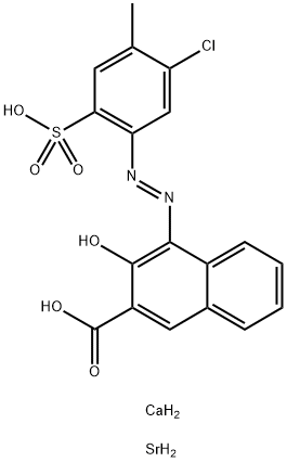4-[(5-chloro-4-methyl-2-sulphophenyl)azo]-3-hydroxy-2-naphthoic acid, calcium strontium salt  Structure