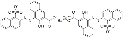 3-hydroxy-4-[(1-sulpho-2-naphthyl)azo]-2-naphthoic acid, barium calcium salt 结构式