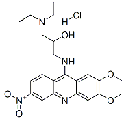 1-(diethylamino)-3-[(2,3-dimethoxy-6-nitroacridin-9-yl)amino]propan-2-ol monohydrochloride 结构式