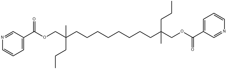 [2,11-dimethyl-2-propyl-11-(pyridine-3-carbonyloxymethyl)tetradecyl] p yridine-3-carboxylate 结构式