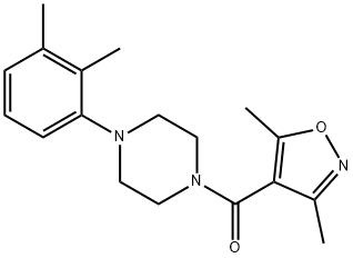 (3,5-二甲基-4-异噁唑基)[4-(2,3-二甲基苯基)-1-哌嗪基]-甲酮, 850183-33-4, 结构式