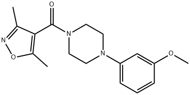 Methanone, (3,5-dimethyl-4-isoxazolyl)[4-(3-methoxyphenyl)-1-piperazinyl]- Struktur