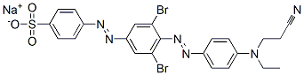 sodium p-[[3,5-dibromo-4-[[p-[(2-cyanoethyl)ethylamino]phenyl]azo]phenyl]azo]benzenesulphonate Structure