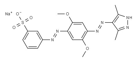 sodium 3-[[4-[(3,5-dimethyl-1H-pyrazol-4-yl)azo]-2,5-dimethoxyphenyl]azo]benzenesulphonate 结构式