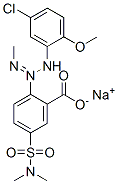 sodium 2-[3-(5-chloro-2-methoxyphenyl)-1-methyltriazen-2-yl]-5-[(dimethylamino)sulphonyl]benzoate 结构式
