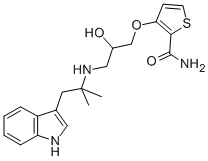 2-Thiophenecarboxamide, 3-(2-hydroxy-3-((2-(1H-indol-3-yl)-1,1-dimethy lethyl)amino)propoxy)- Structure
