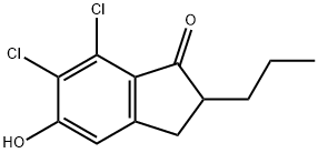 6,7-DICHLORO-5-HYDROXY-2-PROPYL-2,3-DIHYDRO-1H-INDEN-1-ONE Struktur
