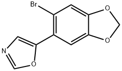 5-(6-BROMOBENZO[D][1,3]DIOXOL-5-YL)OXAZOLE 化学構造式