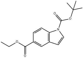 1H-Indole-1,5-dicarboxylicacid,1-(1,1-diMethylethyl)5-ethylester Structure