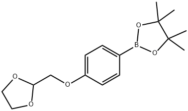 2-[4-([1,3]DIOXOLAN-2-YLMETHOXY)-PHENYL]-4,4,5,5-TETRAMETHYL-[1,3,2]DIOXABOROLANE Structure