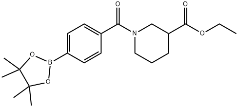 4-[3-(乙氧羰基)哌啶-1-羰基]苯硼酸频哪酯 结构式