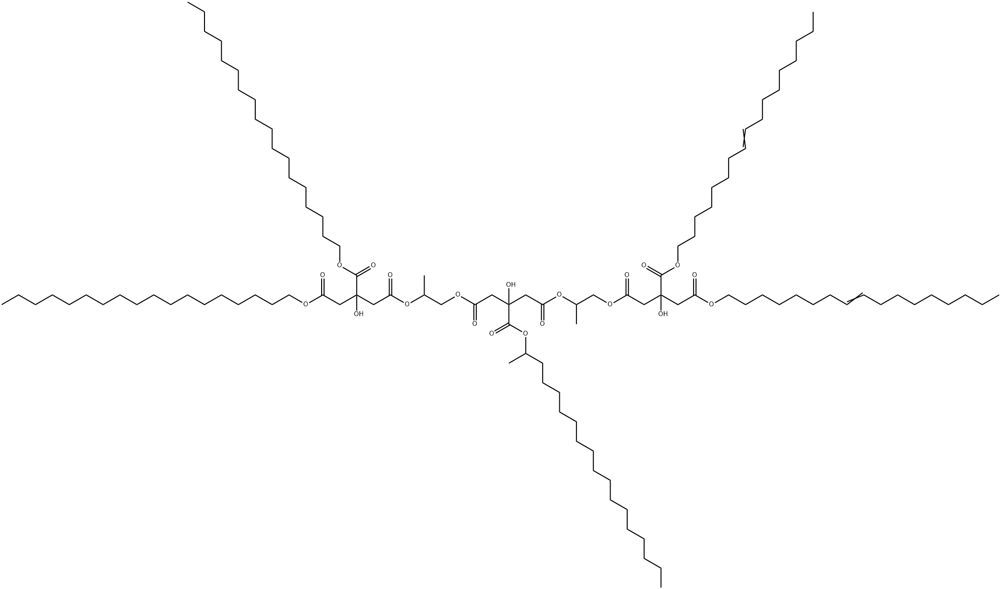 1-heptadec-8-enyl 23-octadecyl 3-[(heptadec-8-enyloxy)carbonyl]-3,12,21-trihydroxy-8,17-dimethyl-12,21-bis[(octadecyloxy)carbonyl]-5,10,14,19-tetraoxo-6,9,15,18-tetraoxatricosanedioate|