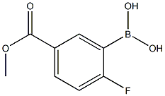 2-フルオロ-5-メトキシカルボニルフェニルボロン酸 化学構造式