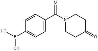 4-(4-オキソピペラジン-1-イルカルボニル)ベンゼンボロン酸 化学構造式