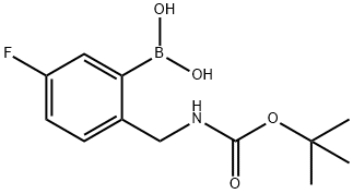 2-BOC-氨甲基-5-氟苯基硼酸 结构式