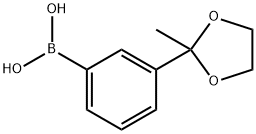 3-(2-甲基-1,3-二氧戊环-2-基)苯基硼酸 结构式