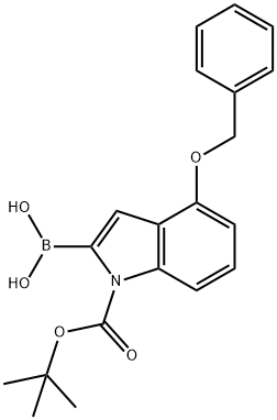 4-苄氧基-1-BOC-吲哚-2-硼酸 结构式