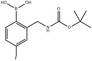 2-(N-Boc-氨基甲基)-4-氟苯硼酸 结构式