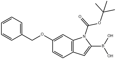 6-ベンジルオキシ-1-BOC-インドール-2-ボロン酸 化学構造式