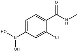 3-CHLORO-4-(N-METHYLCARBAMOYL)BENZENEBORONIC ACID 化学構造式