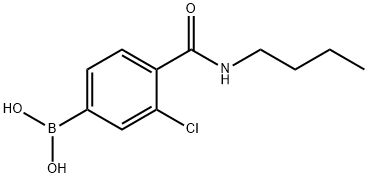 4-n-ButylcarbaMoyl-3-chlorobenzeneboronic acid 化学構造式