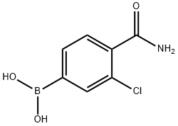 4-氨甲酰基-3-氯苯基硼酸 结构式