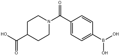 1-(4-硼苯甲酰)哌啶-4-羧酸 结构式