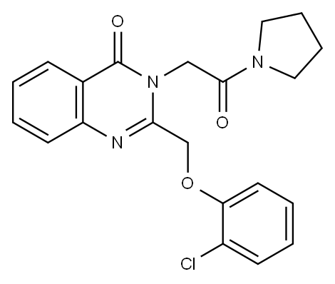 Pyrrolidine, 1-((2-((2-chlorophenoxy)methyl)-4-oxo-3(4H)-quinazolinyl) acetyl)- Structure
