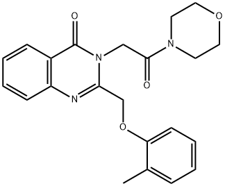 4-((2-((2-Methylphenoxy)methyl)-4-oxo-3(4H)-quinazolinyl)acetyl)morpho line 结构式