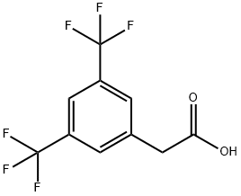 3,5-ビス(トリフルオロメチル)フェニル酢酸 化学構造式