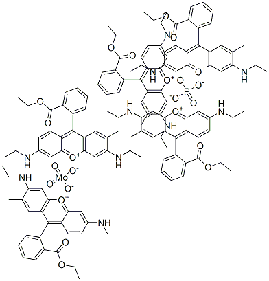 Xanthylium, 9-[2-(ethoxycarbonyl)phenyl]-3,6-bis(ethylamino)-2-methyl-, molybdatephosphate Structure