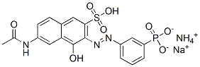 ammonium sodium 6-acetamido-4-hydroxy-3-[(3-phosphonatophenyl)azo]naphthalene-2-sulphonate Struktur