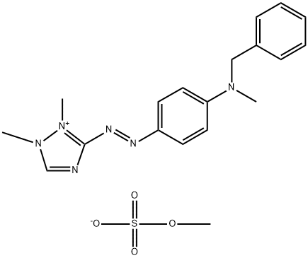 1,2-二甲基-3-[[4-[甲基(苯甲基)氨基]苯基]偶氮基]-1H-1,2,4-三唑翁硫酸甲酯盐 结构式