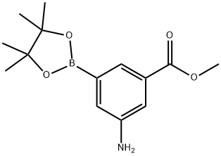 3-氨基-5-甲氧羰基苯基硼酸频哪醇酯, 850689-27-9, 结构式
