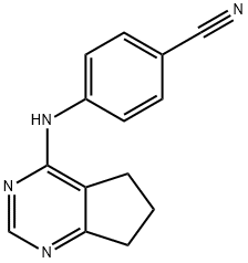 4-((6,7-Dihydro-5H-cyclopentapyrimidin-4-yl)amino)benzonitrile, 85073-83-2, 结构式