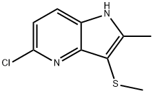 5-CHLORO-2-METHYL-3-(METHYLTHIO)-1H-PYRROLO[3,2-B]PYRIDINE, 850785-54-5, 结构式